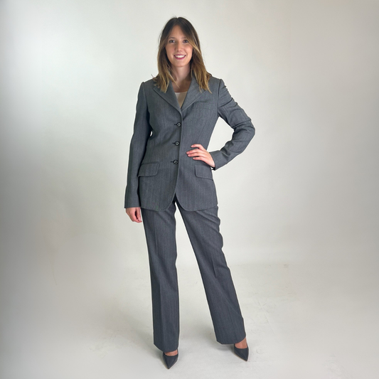 DOLCE & GABBANA Tailleur grigio sciancrato