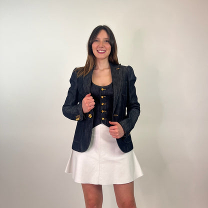 DSQUARED2 Giacca blazer denim jeans scuro