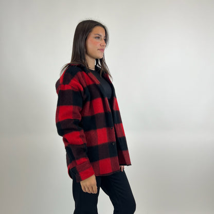 DSQUARED Giacca camicia in lana check rosso
