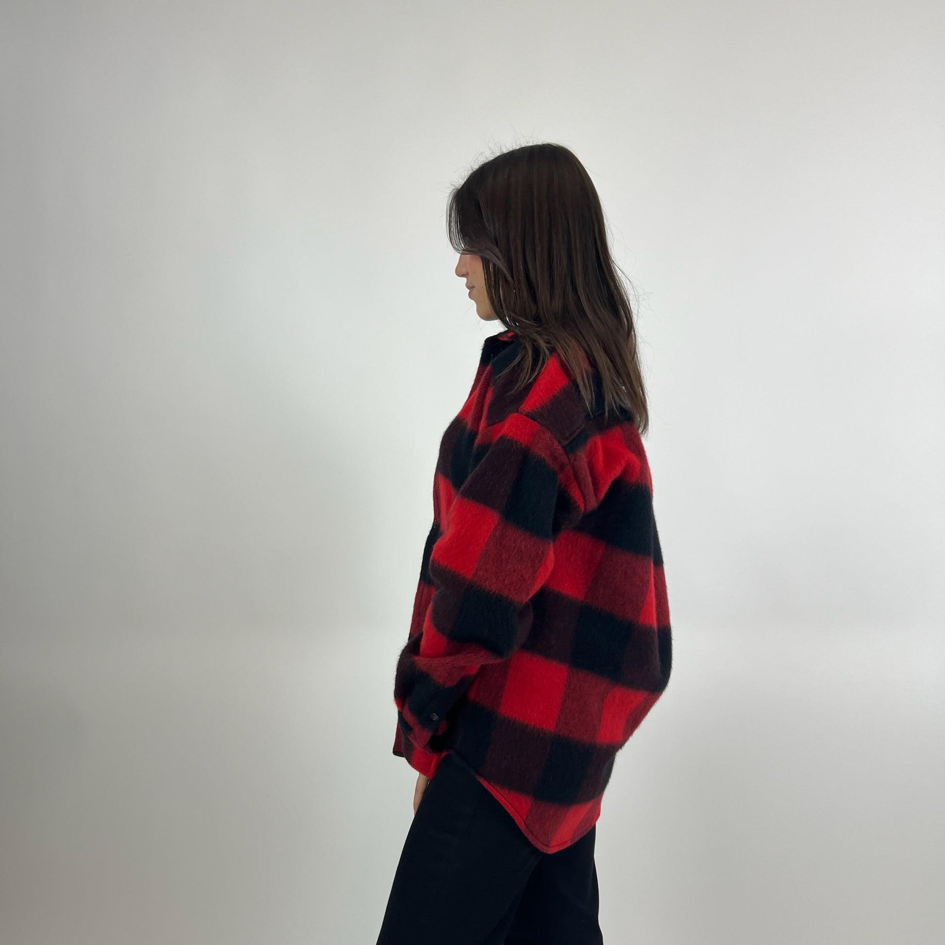 DSQUARED Giacca camicia in lana check rosso