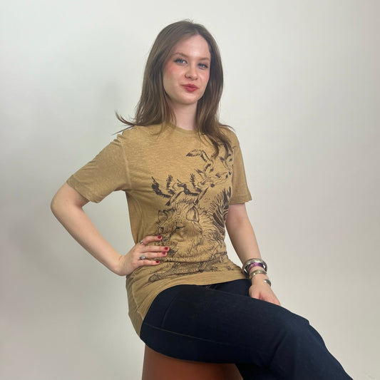 DSQUARED T-shirt color savana stampa animali