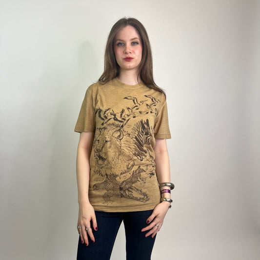 DSQUARED T-shirt color savana stampa animali