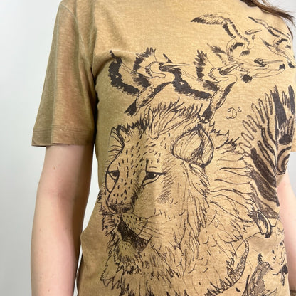 DSQUARED T-shirt color savana stampa animali