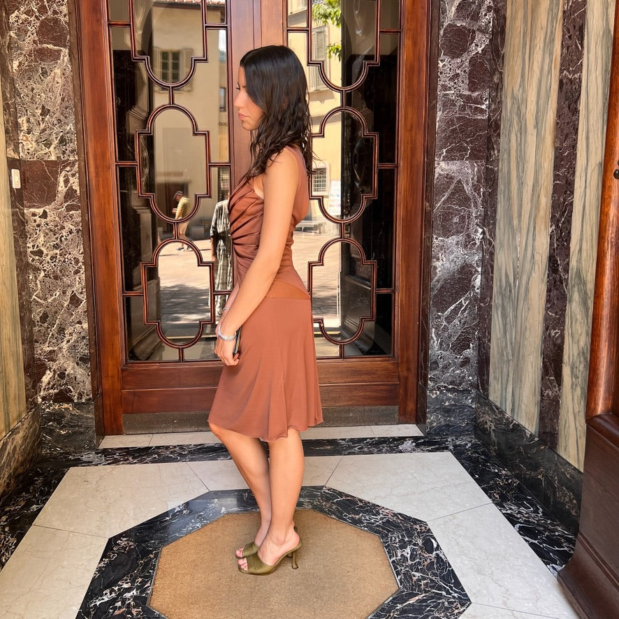 BLUMARINE Abito in jersey marrone bruciato