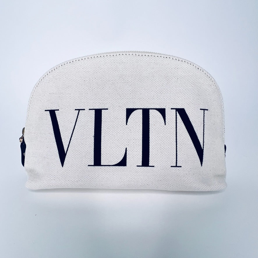 VALENTINO Pochette ovale in canvas naturale