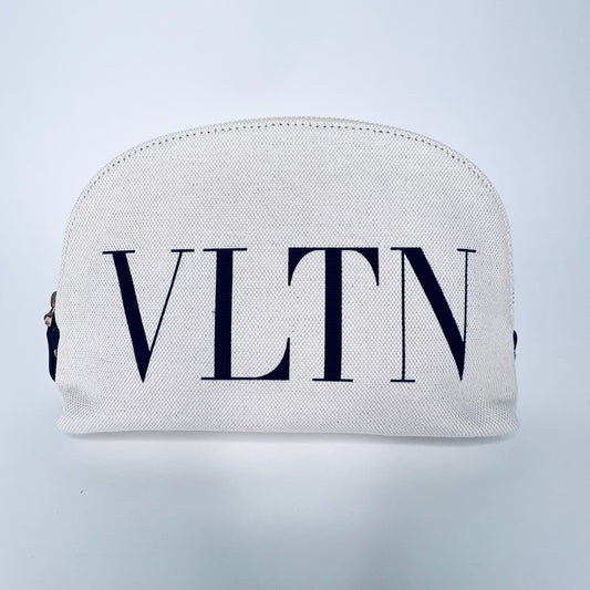 VALENTINO Pochette ovale in canvas naturale