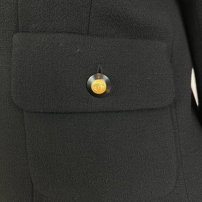 CHANEL Cappotto nero con bottoni oro logati