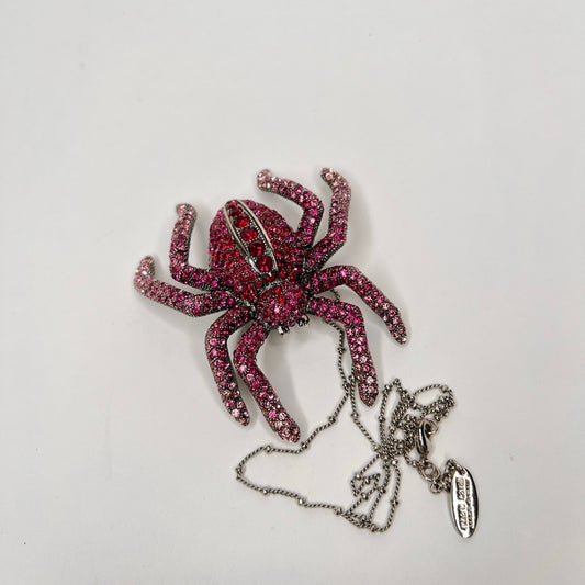 ROBERTO CAVALLI Collana con ciondolo ragno con strass rossi e pink