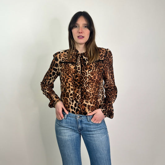 LIU JO Camicia maculata con fiocco