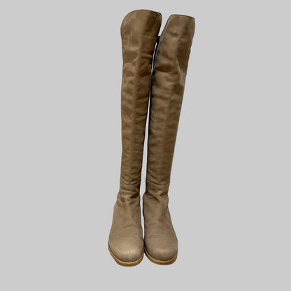 STUART WEITZMAN Stivale alto beige elasticizzato