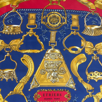 HERMES Foulard blu e rosso