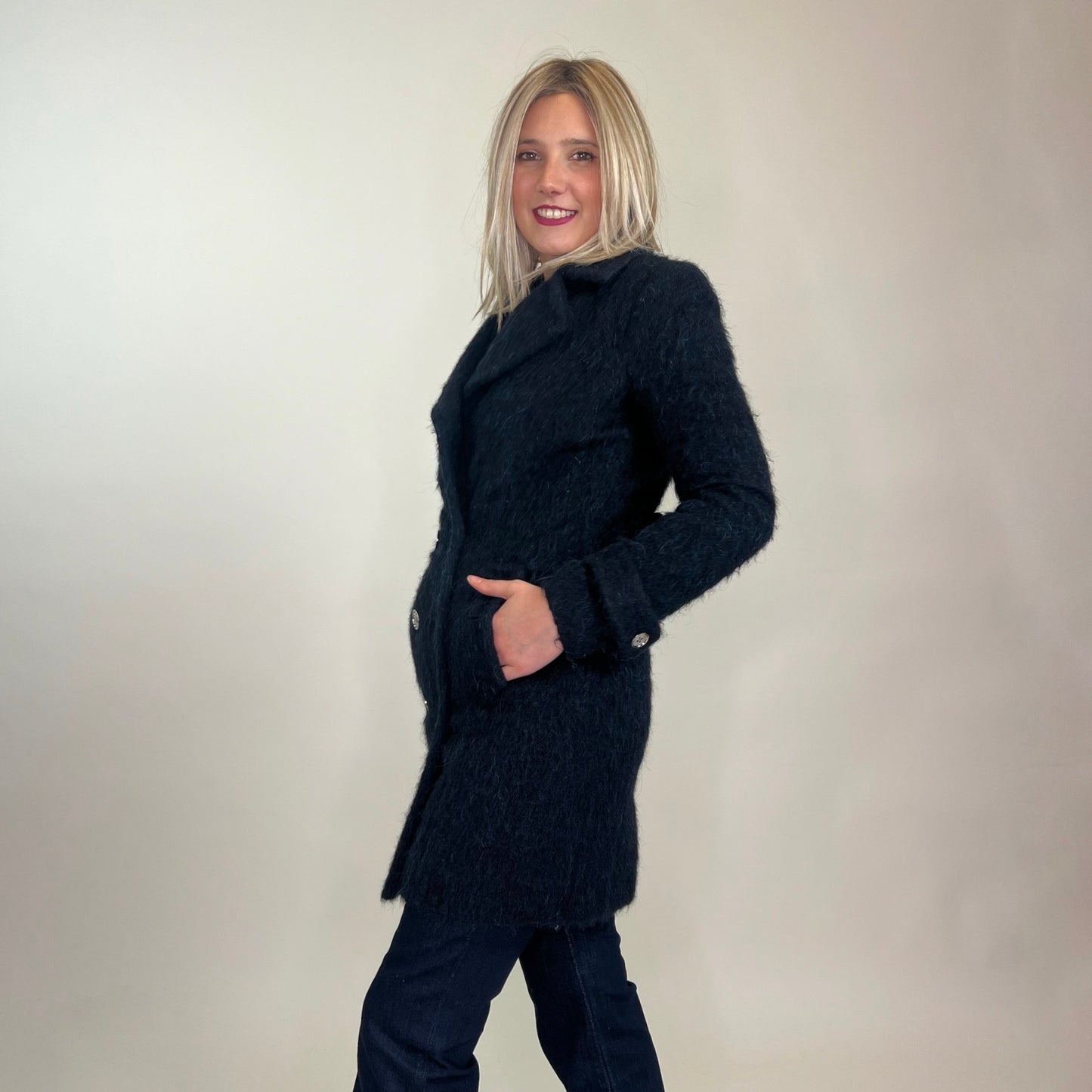 MICHAEL KORS Cappotto misto mohair blu