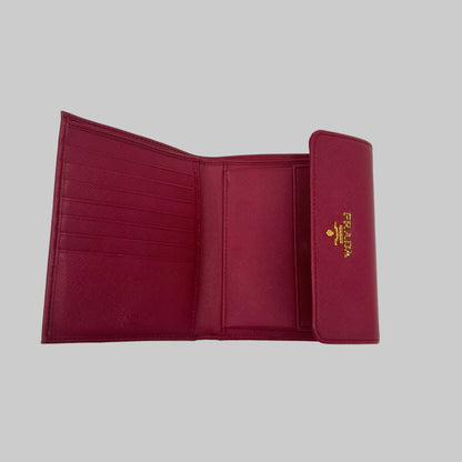 PRADA Portafoglio in pelle saffiano ibisco