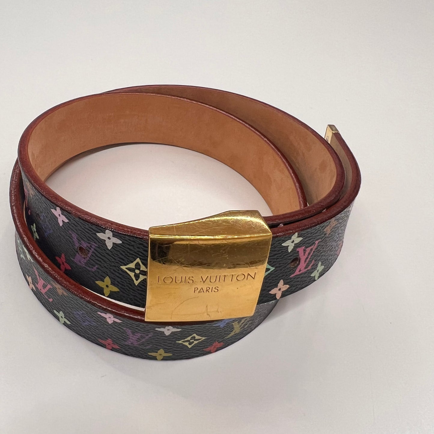 LOUIS VUITTON Cintura in canvas nero monogram multicolor
