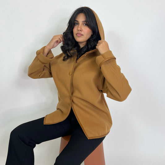 CHLOE' Caban Vintage nocciola con profili in pelle