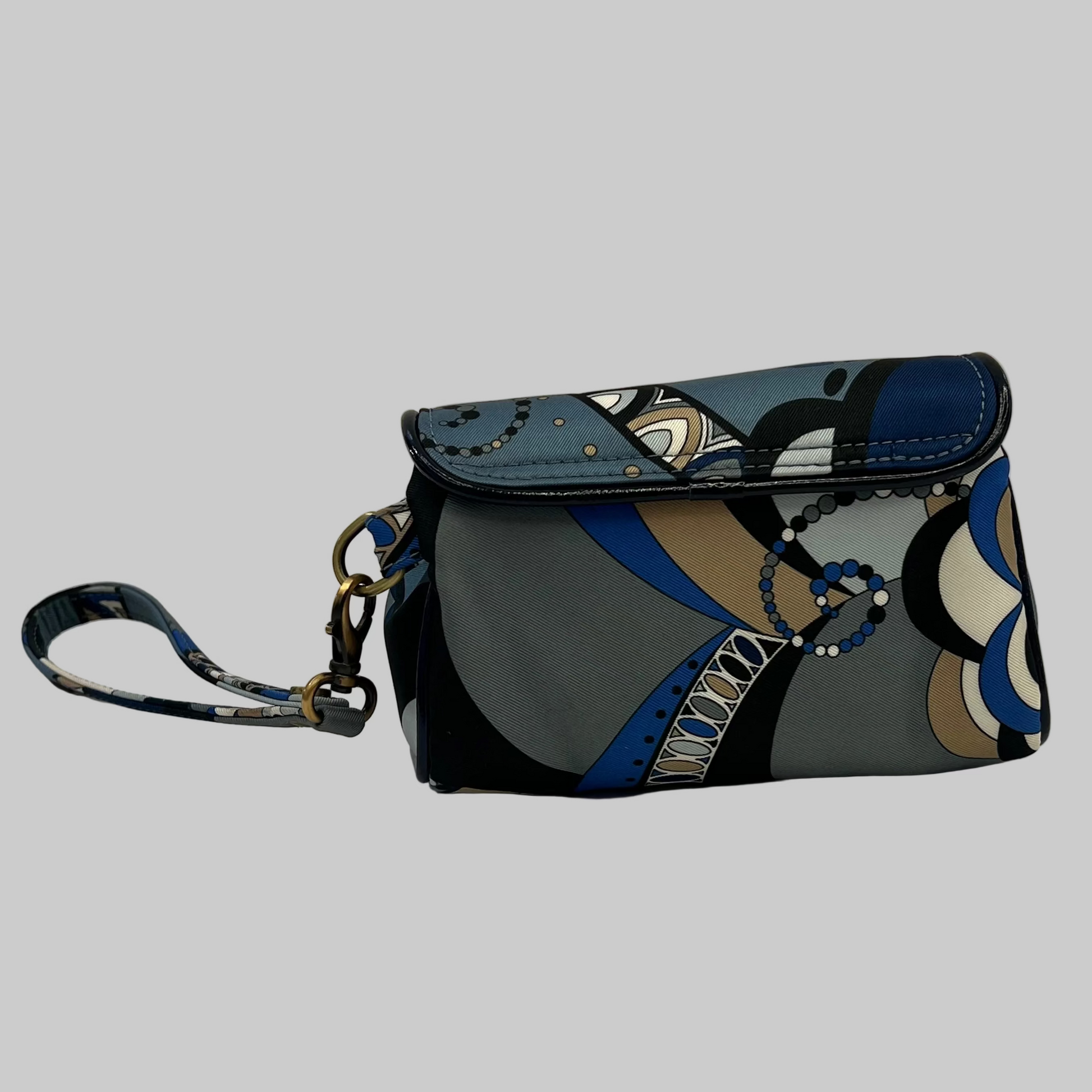 EMILIO PUCCI Pochette tessuto toni azzurro