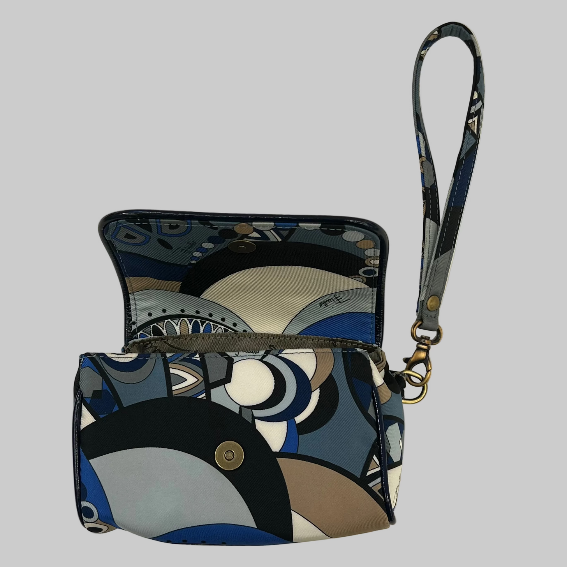 EMILIO PUCCI Pochette tessuto toni azzurro