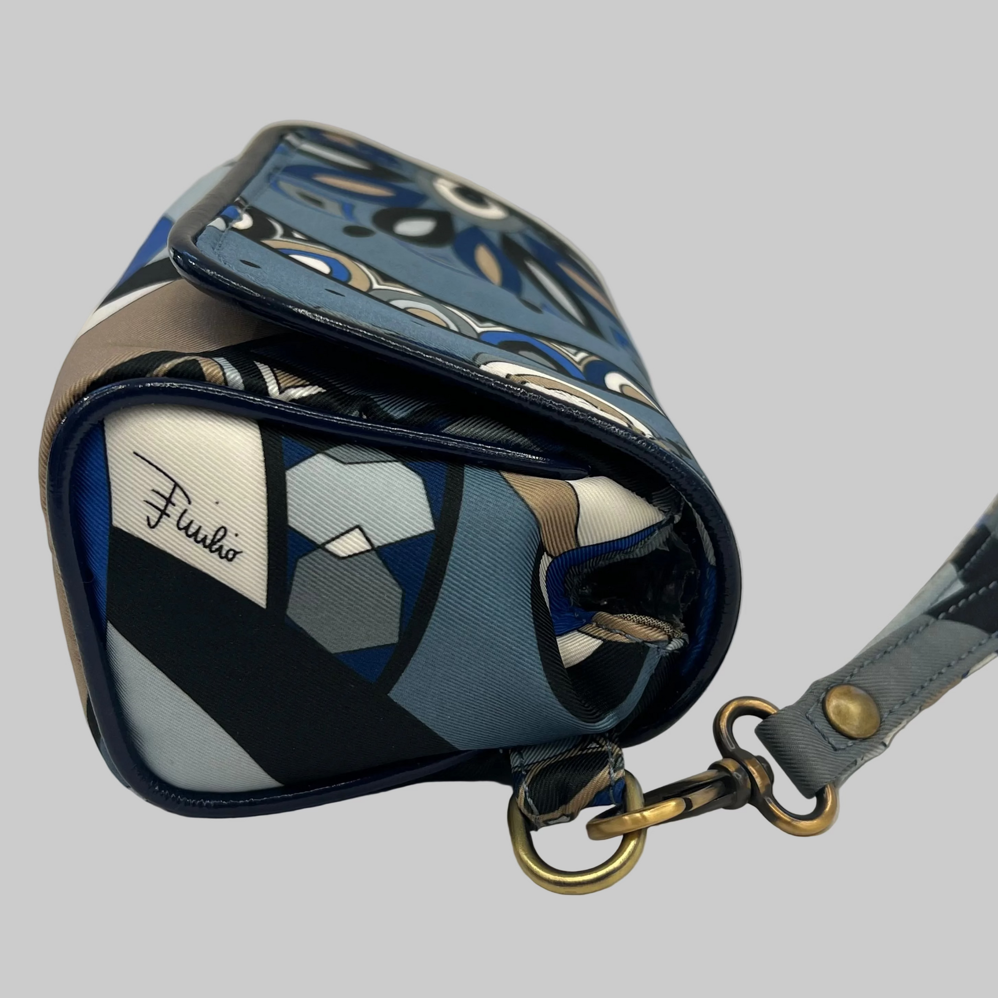 EMILIO PUCCI Pochette tessuto toni azzurro