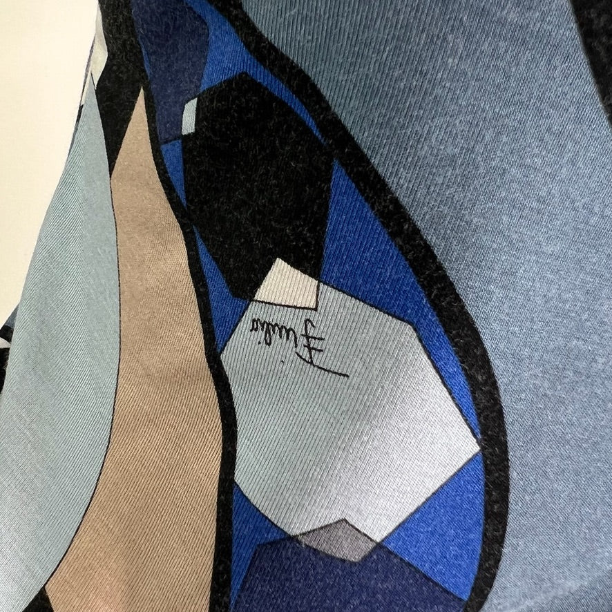 EMILIO PUCCI Top a fantasia blu e azzurra