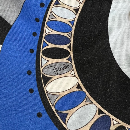 EMILIO PUCCI Top a fantasia blu e azzurra