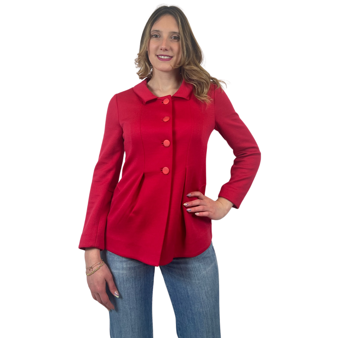 EMPORIO ARMANI Giacca in jersey rosso lampone 