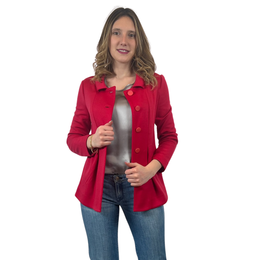 EMPORIO ARMANI Giacca in jersey rosso lampone 