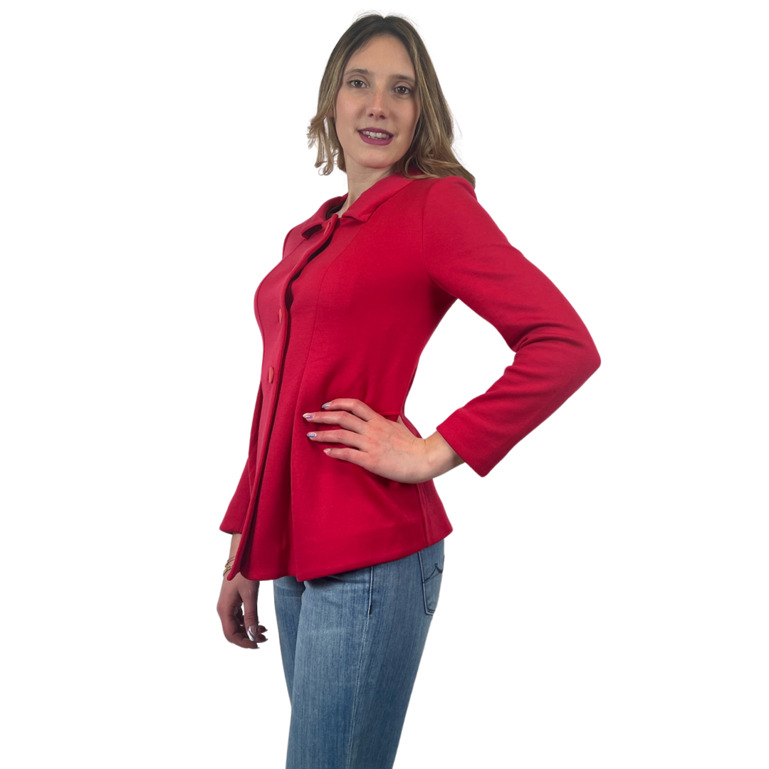 EMPORIO ARMANI Giacca in jersey rosso lampone 