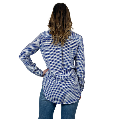 EQUIPEMENT Camicia in seta con gocce blu