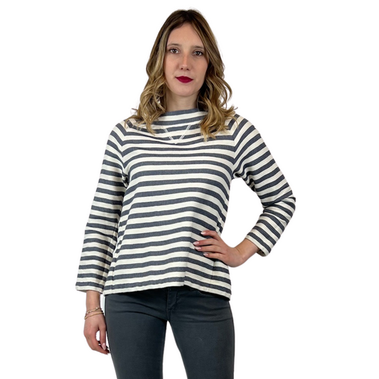 ERIKA CAVALLINI Casacca a righe bianche e blu