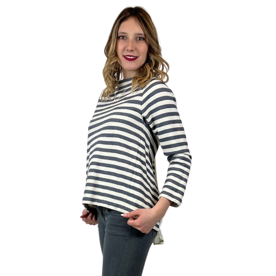 ERIKA CAVALLINI Casacca a righe bianche e blu