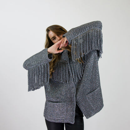 ERMANNO SCERVINO Giacca in maglia fibra metallica