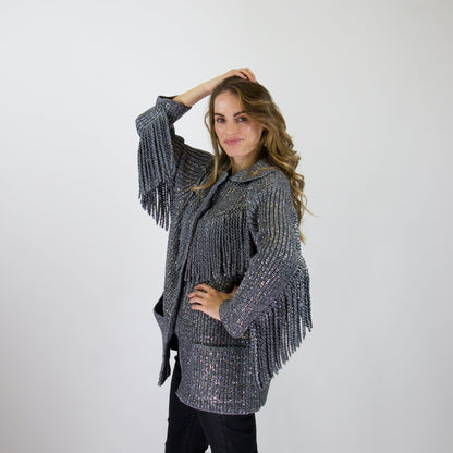 ERMANNO SCERVINO Giacca in maglia fibra metallica