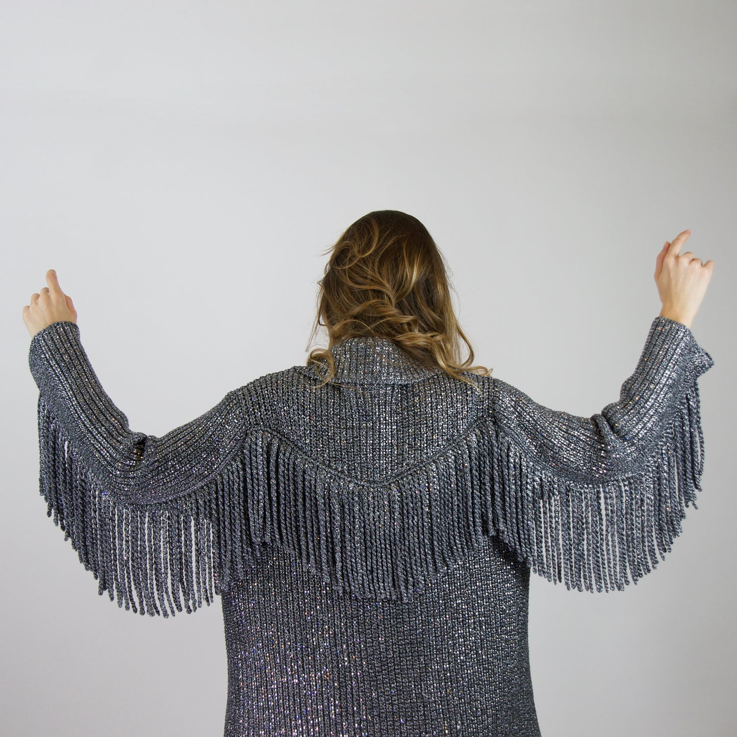 ERMANNO SCERVINO Giacca in maglia fibra metallica