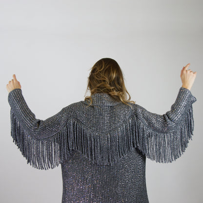 ERMANNO SCERVINO Giacca in maglia fibra metallica