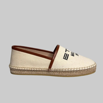 ETRO Espadrillas logati in canvas naturale 