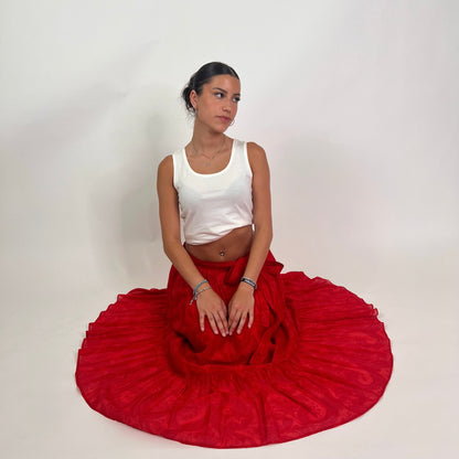 ETRO Gonna lunga rossa con fantasia