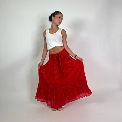 ETRO Gonna lunga rossa con fantasia