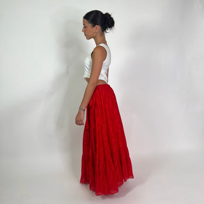ETRO Gonna lunga rossa con fantasia