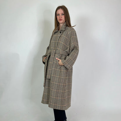 KASSL EDITION Cappotto prince de galles beige e marrone