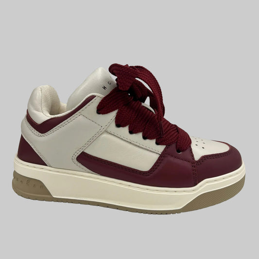 HOGAN Scarpe sneakers bianco e bordeaux