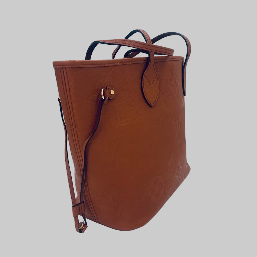 LOUIS VUITTON Borsa Neverfull MM monogram empreinte cuoio