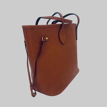 LOUIS VUITTON Borsa Neverfull MM monogram empreinte cuoio