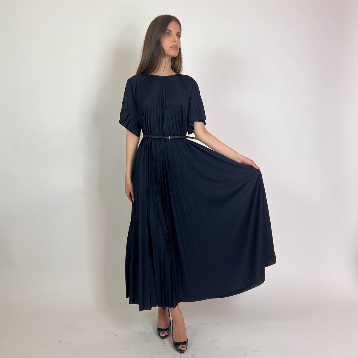 FABIANA FILIPPI Abito Lungo plissettato blu navy