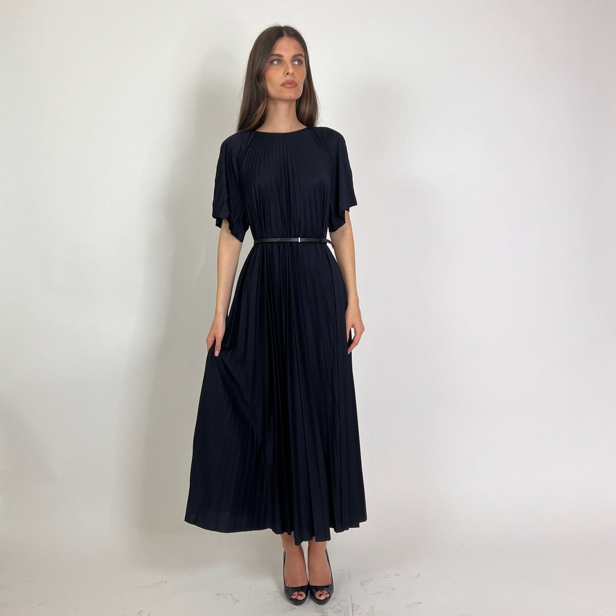 FABIANA FILIPPI Abito Lungo plissettato blu navy