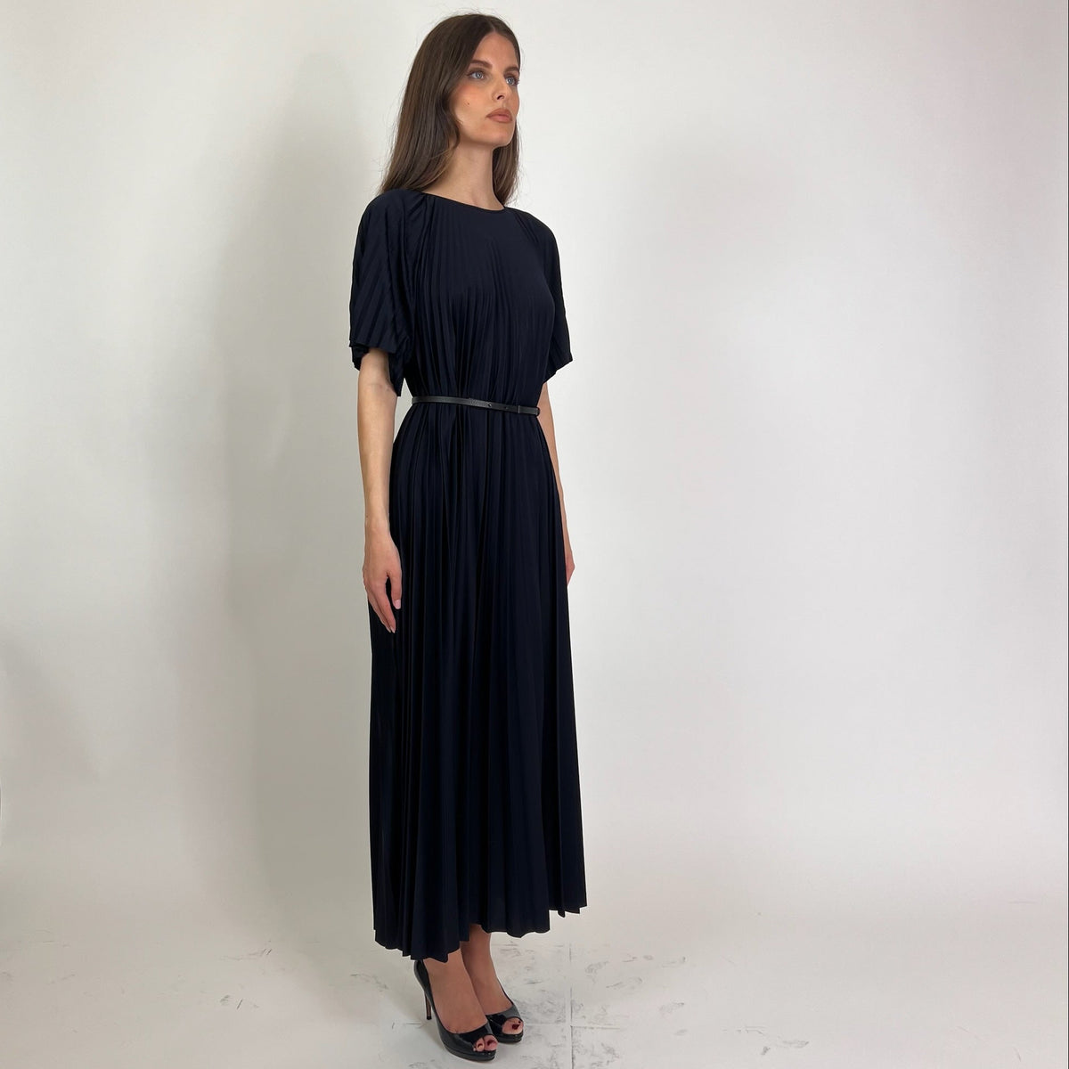 FABIANA FILIPPI Abito Lungo plissettato blu navy