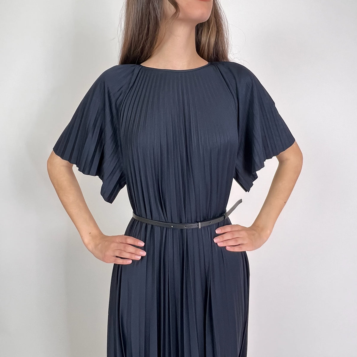 FABIANA FILIPPI Abito Lungo plissettato blu navy