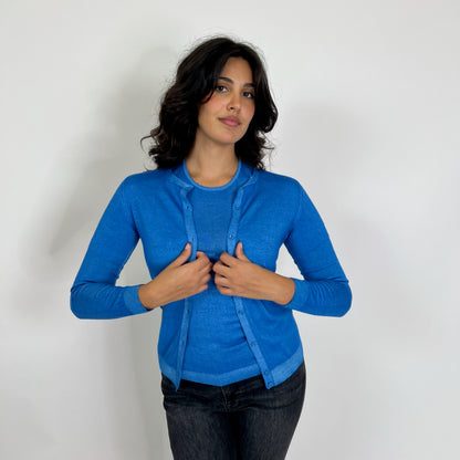 FALCONERI Twin set in cashmere ultrafine blu cielo