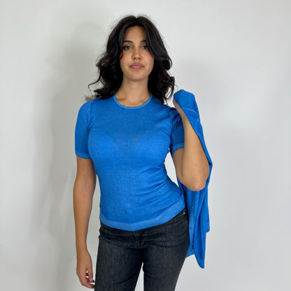 FALCONERI Twin set in cashmere ultrafine blu cielo