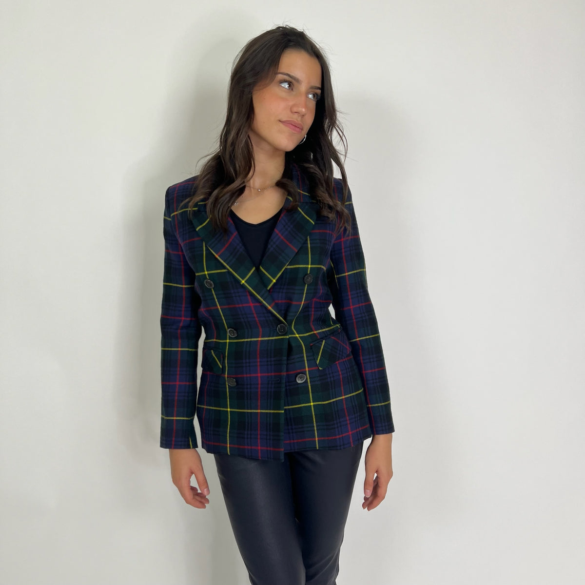 GIADA BENINCASA Giacca blazer scozzese blu