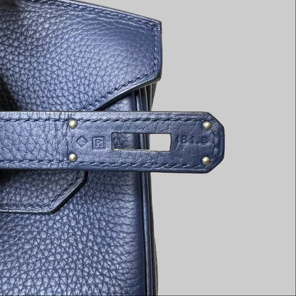 HERMES Borsa Birkin 35 bluette in pelle togo